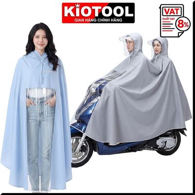 Áo mưa đi xe máy Kiotool che phủ toàn thân vành đôi chắn nước, dễ dàng sử dụng điện thoại