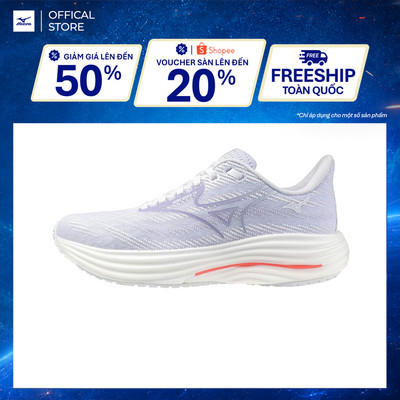 Giày Chạy Bộ Nữ Mizuno Wave Rider 29 - Trắng Tím Nhạt - J1GD250323