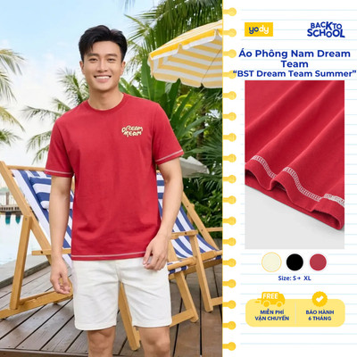 Set áo phông gia đình, đội nhóm YODY in chữ Dream Team Cotton Compact thoáng mát MCTS26S026