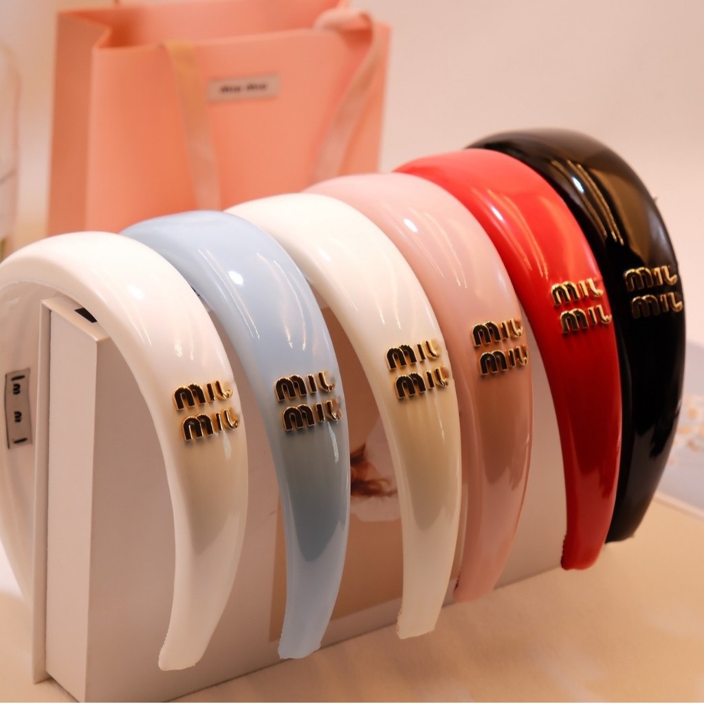 New M Patent leather high-crown headband, vintage French style, sweet and sexy, pink, autumn and win