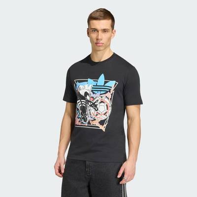adidas Phong cách sống Áo Thun Archive Anime Football Graphic Nam Đen KE2768