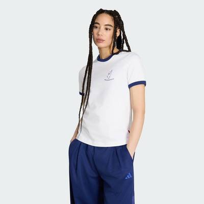adidas Phong cách sống ÁO THUN GRAPHIC ANIMAL POP Nữ trắng KT2777