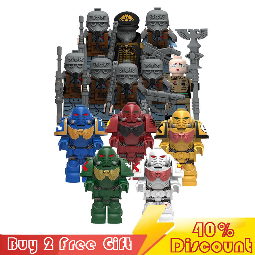Warhammer 40000 Minifigures 40K Death Korps của Krieg Space Marines Ultramarines Nhân vật hành động 
