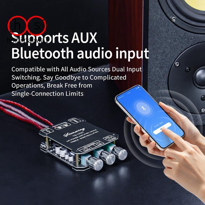 -1002T 200W Bộ khuếch đại âm thanh Mini Bluetooth 2.0 100W + 100W Bộ khuếch đại công suất âm thanh n