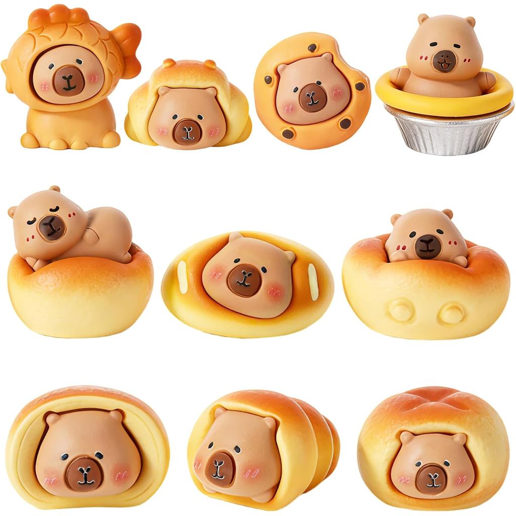 10 Chiếc Mini Nhựa Capybara Mini Capybara Nhân Vật Dễ Thương Capybara Tượng Nhỏ Các Bức Tượng Nhỏ Nh