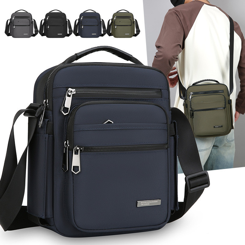 New Oxford Cloth Men's Bag Waterproof Multi-layer Zipper Crossbody Bag Shoulder Bag