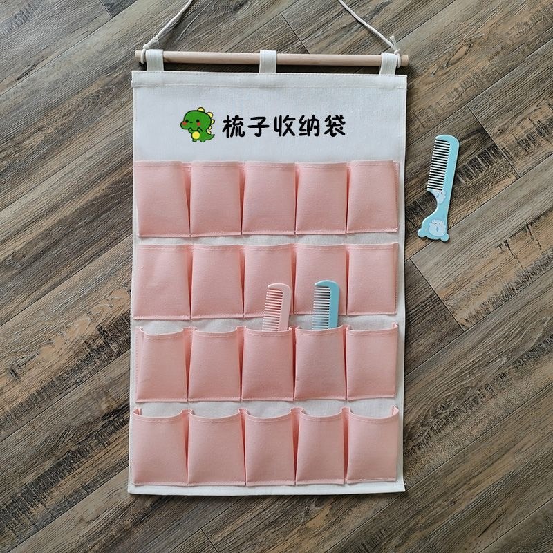 Mẫu Giáo Treo Phong Cách Trẻ Em Lược Bảo Quản Túi Vải Lược Mặt nạ Son Môi Phụ Kiện Tóc Đồng Hồ Túi B