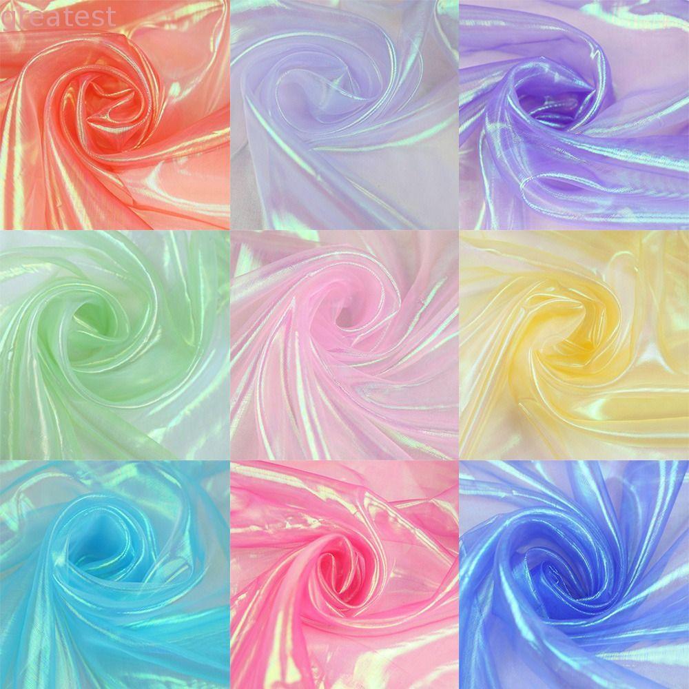 GREATMY Organza Vải, Vải tuyn Laser Sáng Bóng Trong Suốt, Trang Trí Vải Tulle Mỏng Organza Váy Cưới