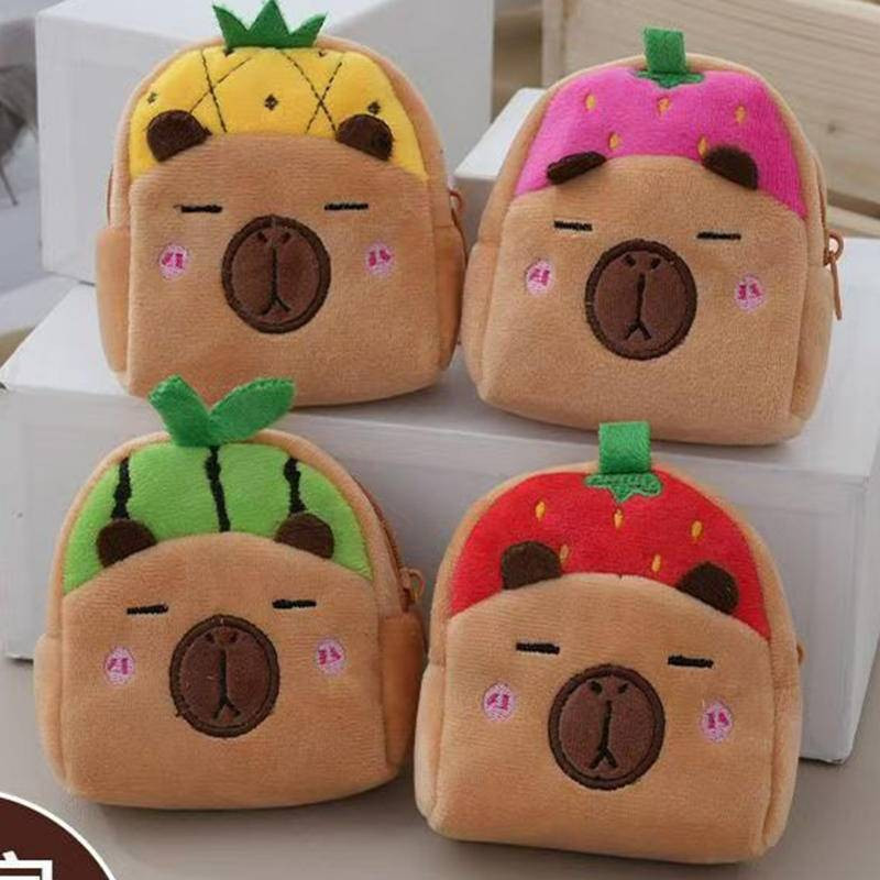 4 Kiểu Mới Capybara Hoạt Hình Ví Đựng Tiền Xu Trẻ Em Sang Trọng Ví Đựng Tiền Xu Sáng Tạo Móc Khóa Ví