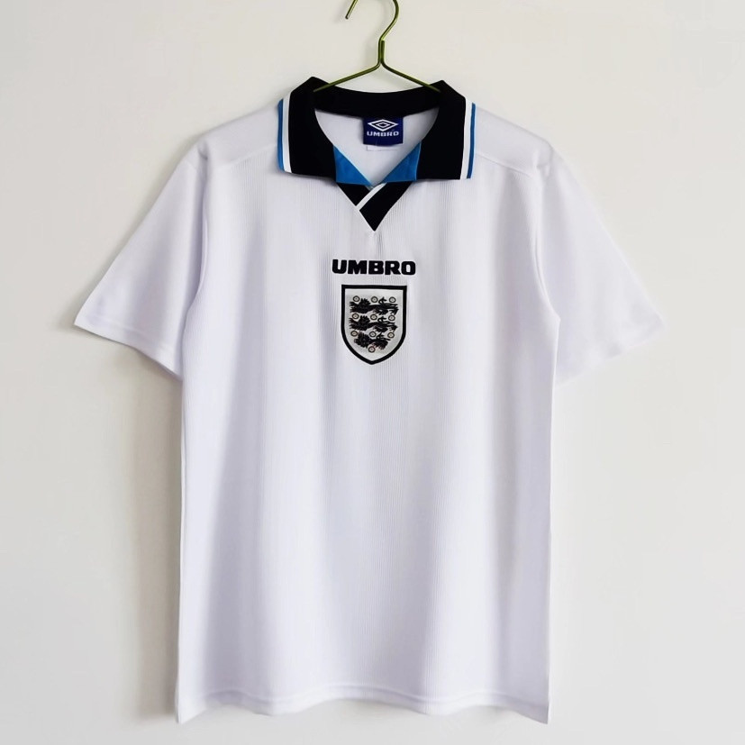1996 Jersey England Home Tay ngắn Retro Bóng đá Beckham Classic Tùy chỉnh thể thao