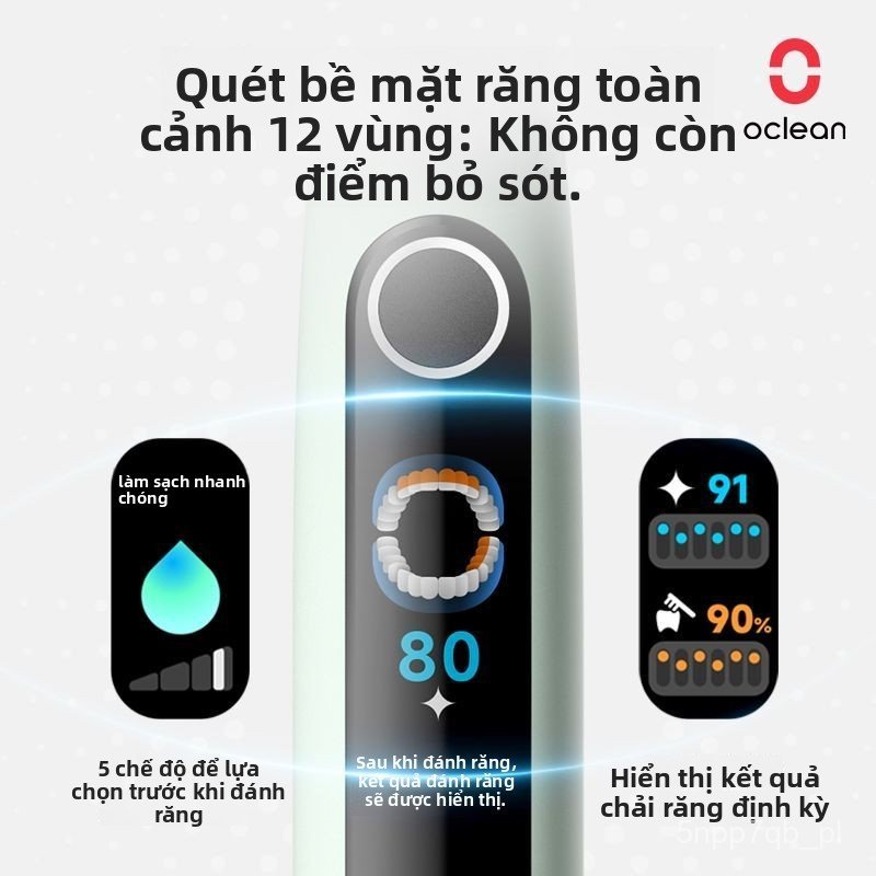 Bàn chải điện Oclean X Pro thông minh làm sạch sâu răng miệng công nghệ AI cao cấp