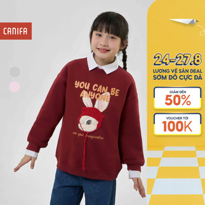 Áo nỉ bé gái CANIFA dài tay in họa tiết 1TW25C001