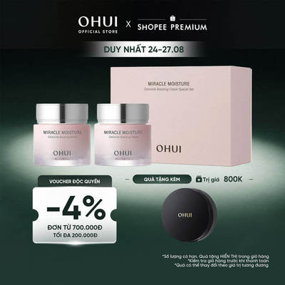 [OHUI Official] Kem dưỡng ẩm mịn mượt căng sáng da OHUI Miracle Moisture Ceramide Boosting Cream 60ml+60ML