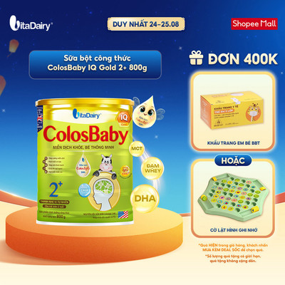 Sữa bột ColosBaby IQ Gold 2+ cho trẻ trên 2 tuổi – Hỗ trợ phát triển trí não – Lon 800g