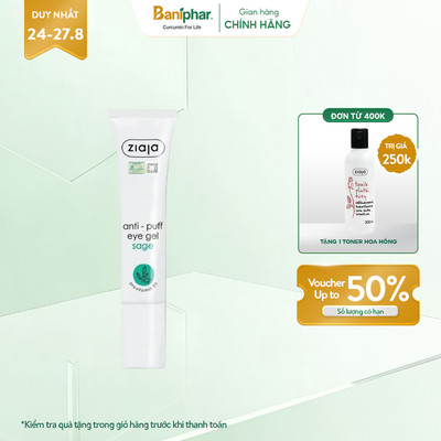 Gel Bọng Mắt Ziaja Puffy Eyes Eye Gel Giảm Sưng và Tan Bọng Mắt 15ml