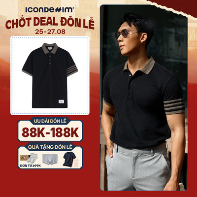 Áo Polo Nam ICONDENIM Phối Viền Tay Impressive Prospect Form Regular PLID0145