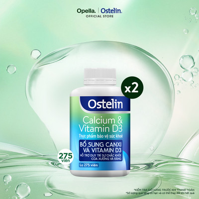 Bộ 2 Ostelin Viên Uống Hỗ Trợ Bổ Sung Calcium & Vitamin D3 Duy Trì Chắc Khỏe Xương và Răng 275 viên