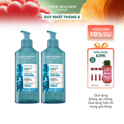 Combo 2 sữa rửa mặt cho da thường đến khô Yves Rocher Pure Algue Cleansing Gel