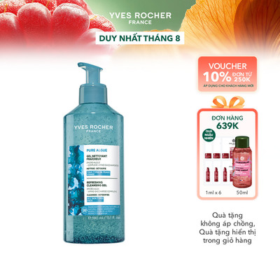 Sữa rửa mặt dạng gel cho da thường đến khô Yves Rocher Pure Algue Cleansing Gel 390ml