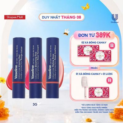 Son dưỡng môi Vaseline Colour+Care 3g (Mellow Rose/Kissing Red/Blooming Pink)