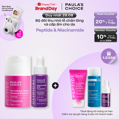 Bộ đôi se khít lỗ chân lông và cấp ẩm Paula's Choice Pro-collagen và Niacinamide 20% 1510-8030