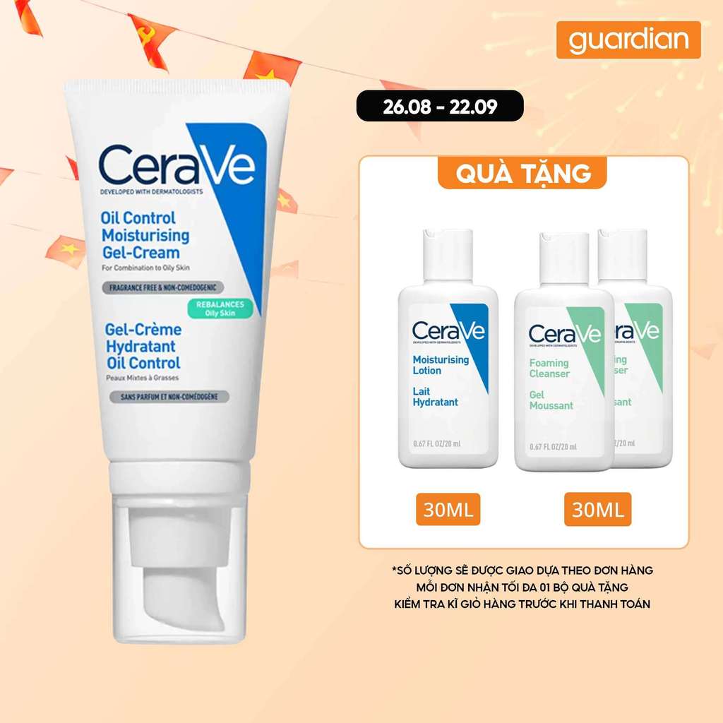 Kem Dưỡng Ẩm Kiềm Dầu Cho Da Dầu Và Da Hỗn Hợp CeraVe Oil Control Gel-Cream 52Ml | Guardian Việt Nam