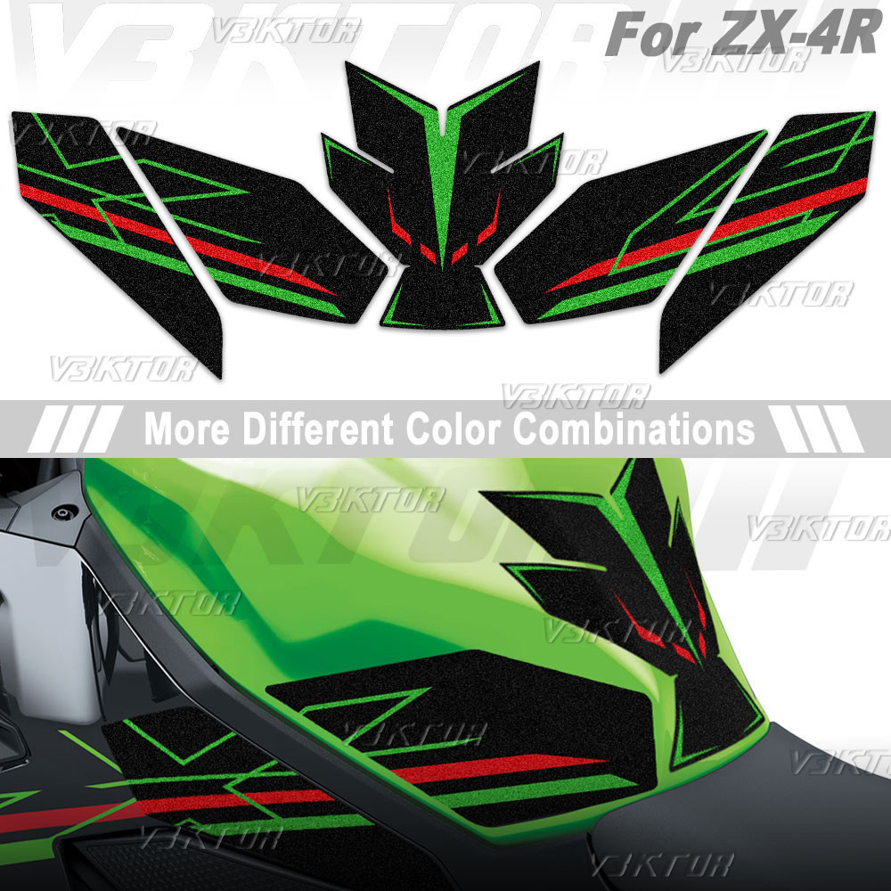 Xe Máy Xe Tăng Miếng Lót Miếng Dán Bình Nhiên Liệu Bảo Vệ Decal Cho ZX 4R ZX4R 40th ZX-4RR ZX 4RR ZX