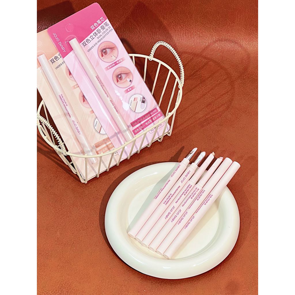 JOJO DIARY / Long DIARY Hai Đầu Nằm Silkworm Liquid Pen Thu Đông Tự Nhiên Bóng Sáng Kết Hợp Dual @ -