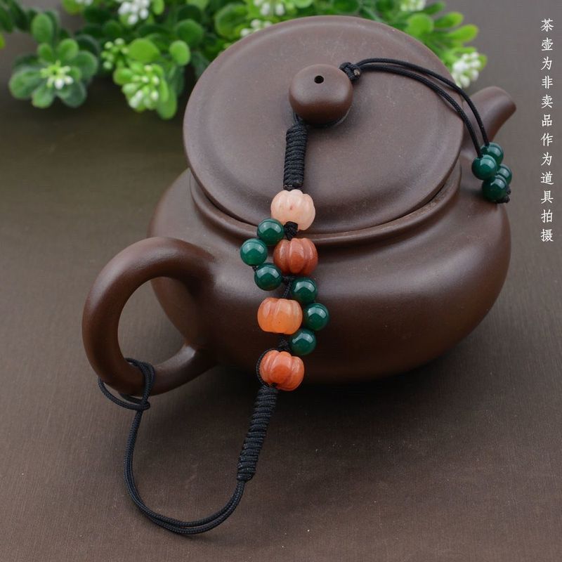 Dệt Tay Cao Cấp Ấm Trà Nắp Dây Tím Cát Đá Ladle Pot Teacup Tie Pot Rope Jhy