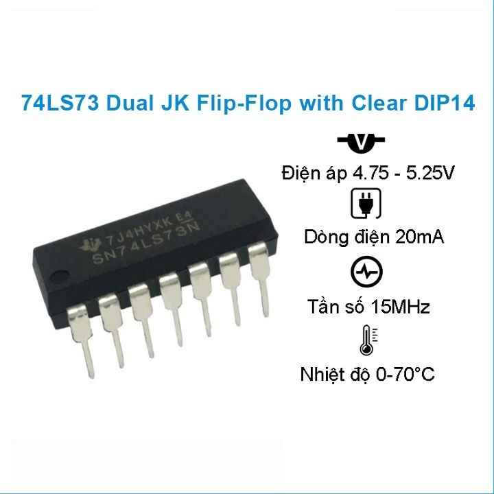 [Điện Tử HP35] 74LS73 Dual JK Flip-Flop with Clear DIP14