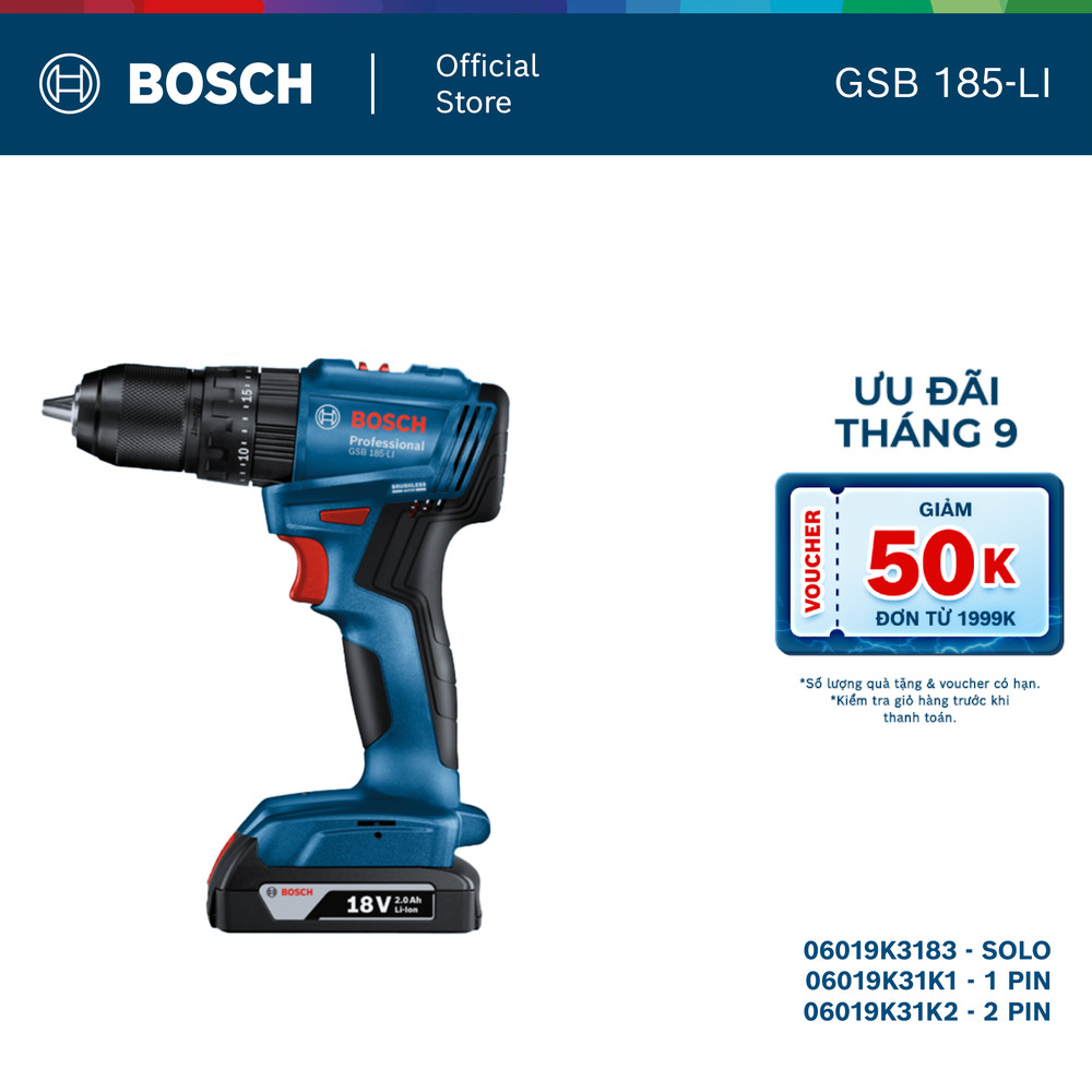 Máy khoan động lực dùng pin Bosch GSB 185-LI