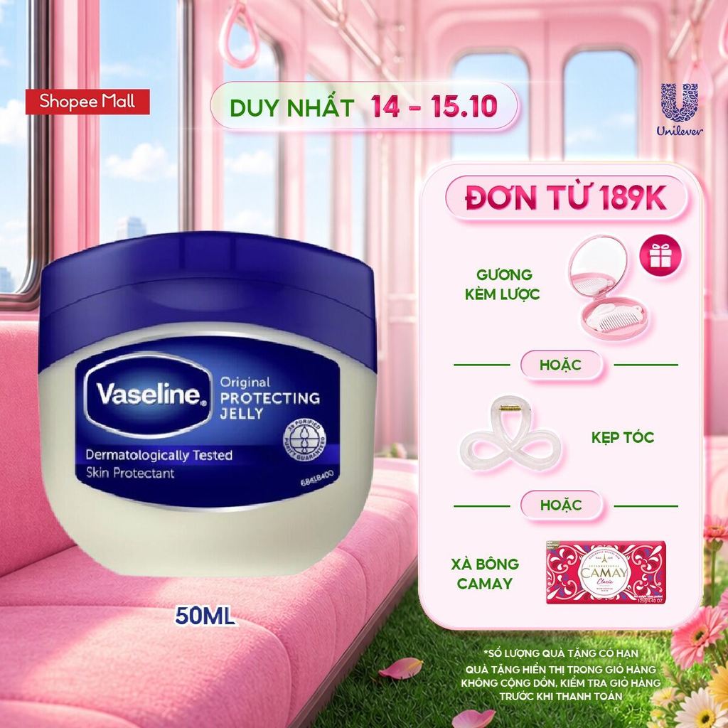 Sáp Vaseline Protecting Jelly dưỡng ẩm 50ml/42g (Tùy chọn Original / Baby / Cacao Butter / Aloe)