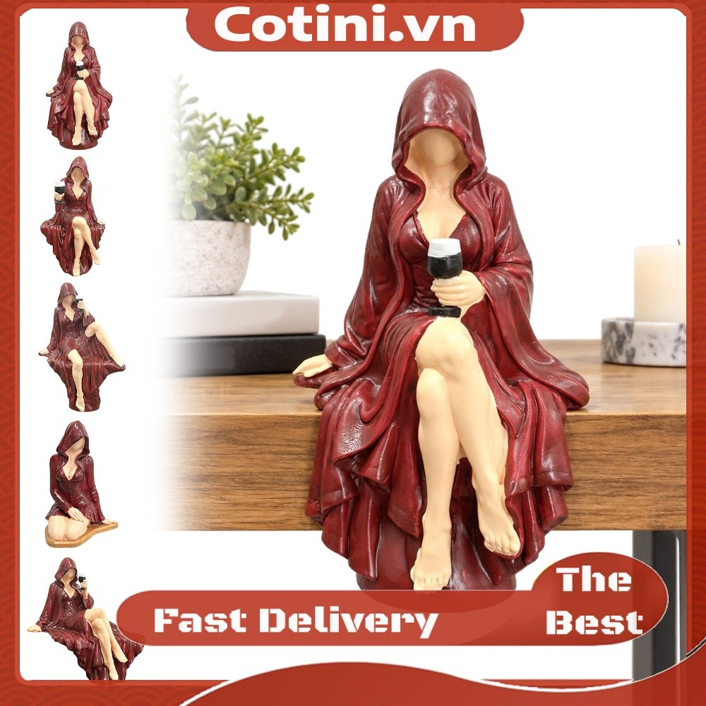 Bí ẩn Gothic Có Mũ Trùm Đầu Nữ Nhựa Thâm Thẩm Mỹ Điêu Khắc Giá Sách Quà Tặng
