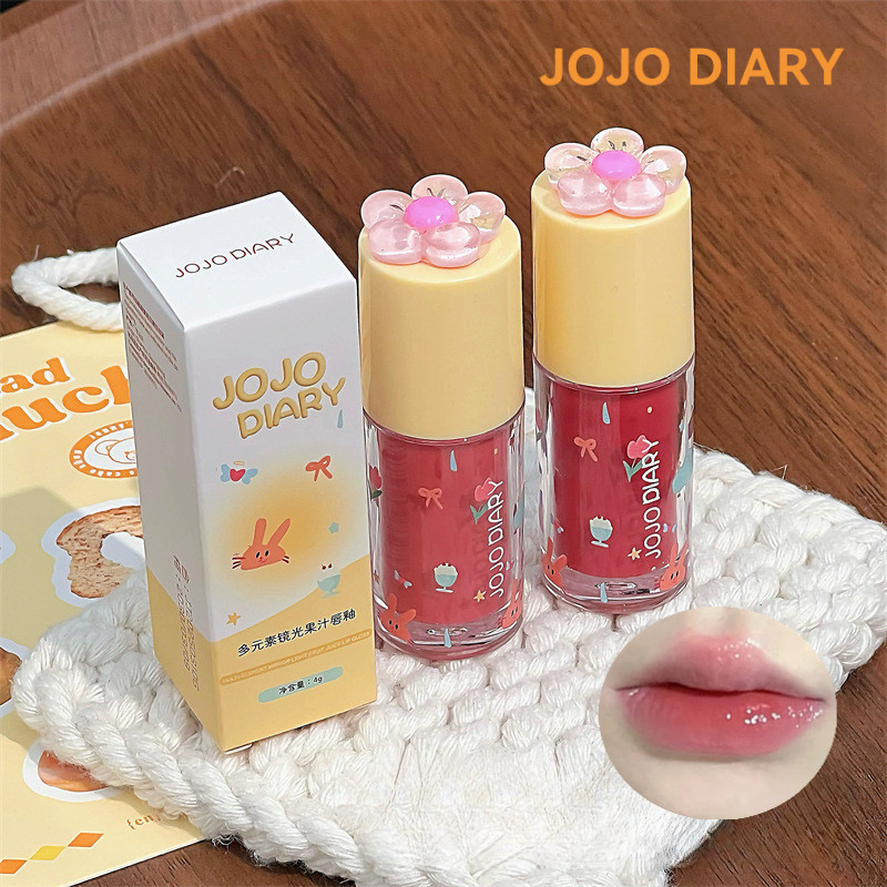 JOJO DIARY Lip Gloss Dưỡng ẩm Gương tự nhiên Làm sáng môi