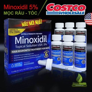 Hộp 6 lọ dạng lỏng Serum mọc râu, tóc Minoxidil 5% date 2027