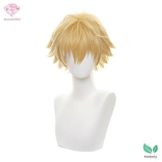Trang phục cosplays cưa xích người Denji với tóc giả vàng ngắn, tổng hợp chịu nhiệt
