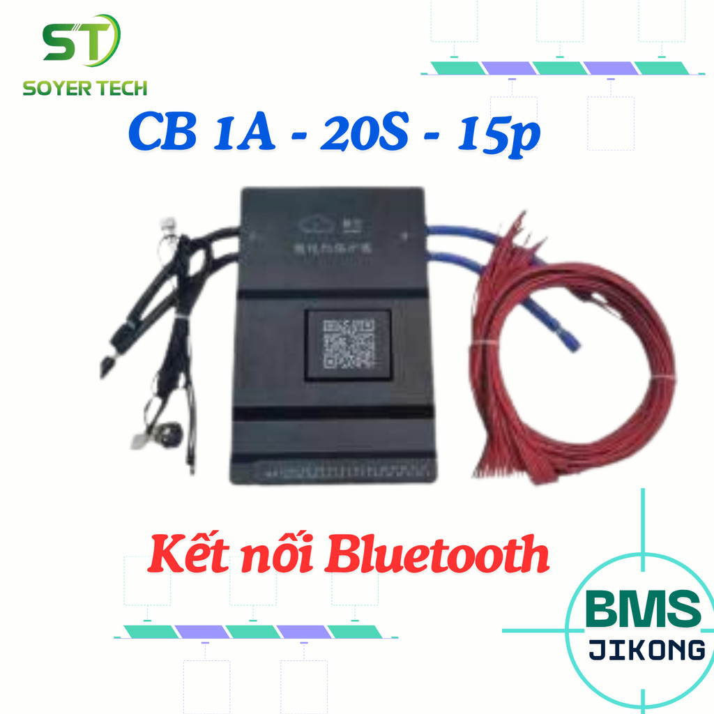 Mạch BMS JIKONG JK-B1A20S15P – Cân Bằng Chủ Động 1A - 150A Cho Pin LiFePO4/Li-ion 7S–20S | Có nút ng