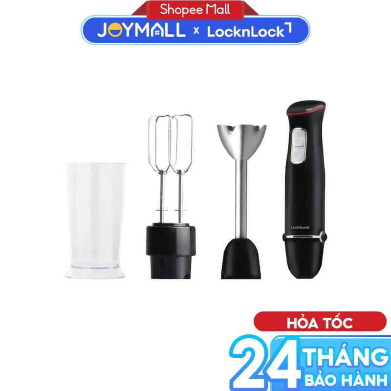 Máy Xay Cầm Tay Đa Năng 2 Trong 1 LocknLock Kiêm Đánh Trứng EJM516BLK Màu Đen - Hàng Chính Hãng - Jo