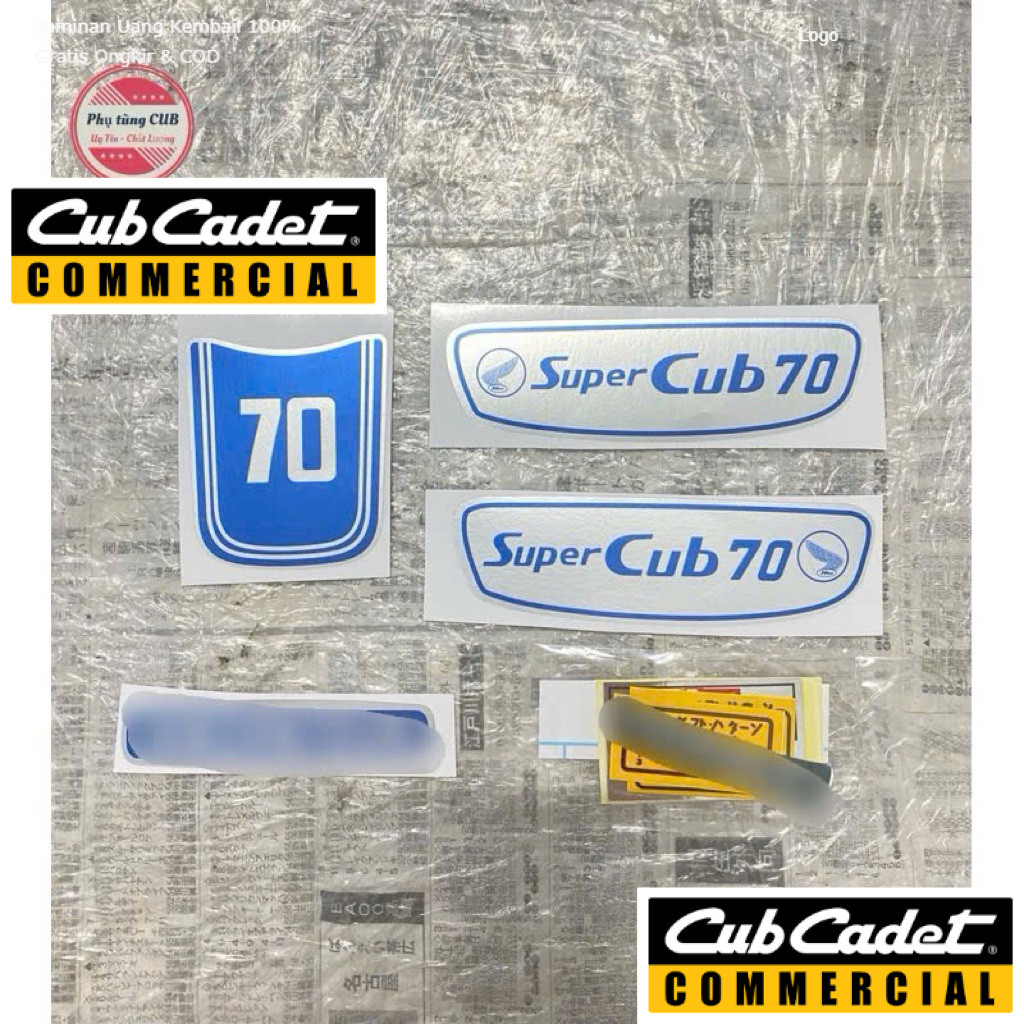 Bộ tem xe cub 78/70 xanh hàng đẹp kèm tem thông số