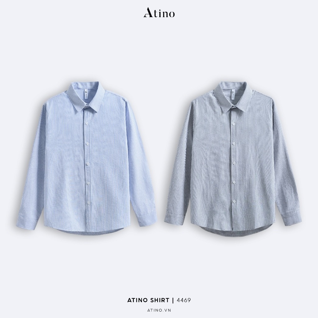 Áo Sơ Mi Dài Tay ATINO, Hoạ tiết kẻ CLASSIC 2.4469