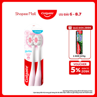 Bộ 2 Bàn chải Colgate Gentle Cushion Clean lông chải siêu dày tạo bọt mịn