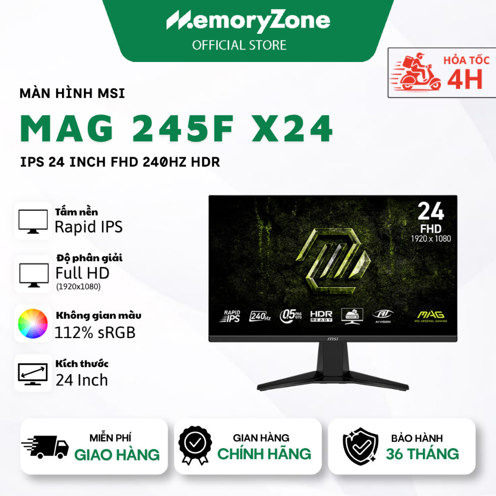 Màn hình MSI MAG 245F X24 IPS 24 inch FHD 240Hz HDR - Bảo hành 36 tháng | BigBuy360 - bigbuy360.vn