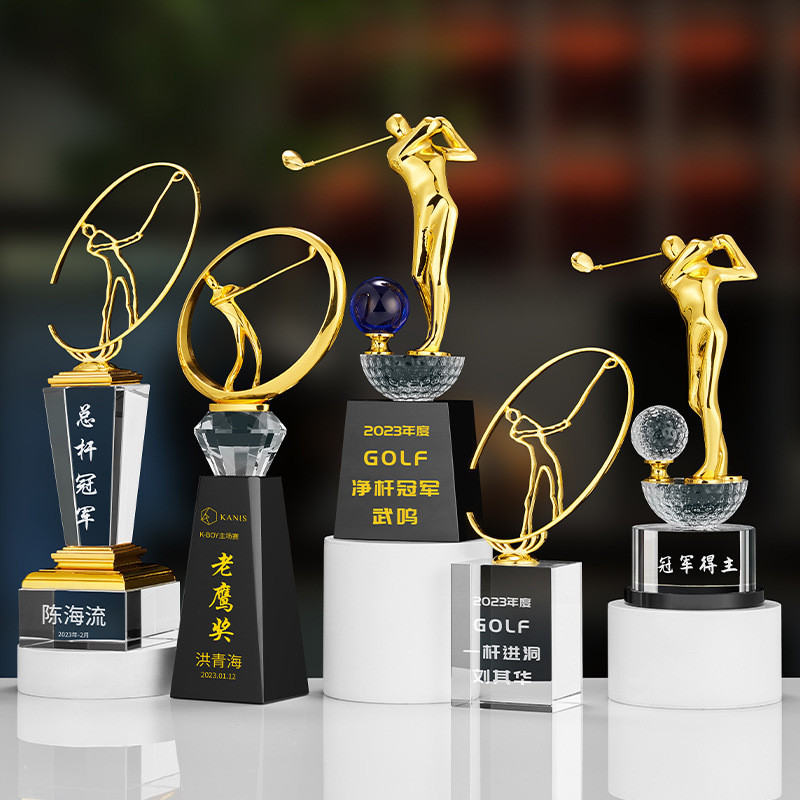 Mới Golf Crystal Trophy Làm Master Clean Champion Một lỗ Gần đây Cúp xa