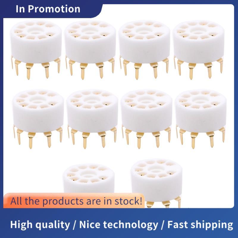 10 Chiếc 9 Pin Ống Ổ Cắm Ống Gốm Ổ Cắm Cho 12AX7 12AT7 12AU7 6DJ8 ECC82 5670 6922 Hifi Audio Vintage