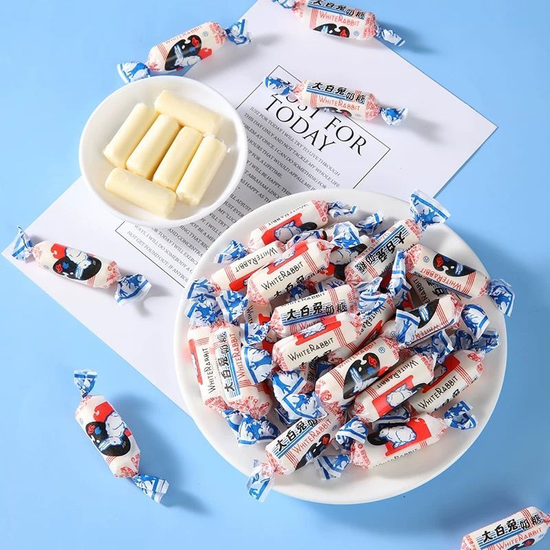 Thượng Hải Quanshengyuan Thỏ Trắng Lớn Kẹo Sữa 114g Kẹo Cưới Lưu Niệm Kẹo Hàng Năm Mới Tuổi Thơ Đồ Ă