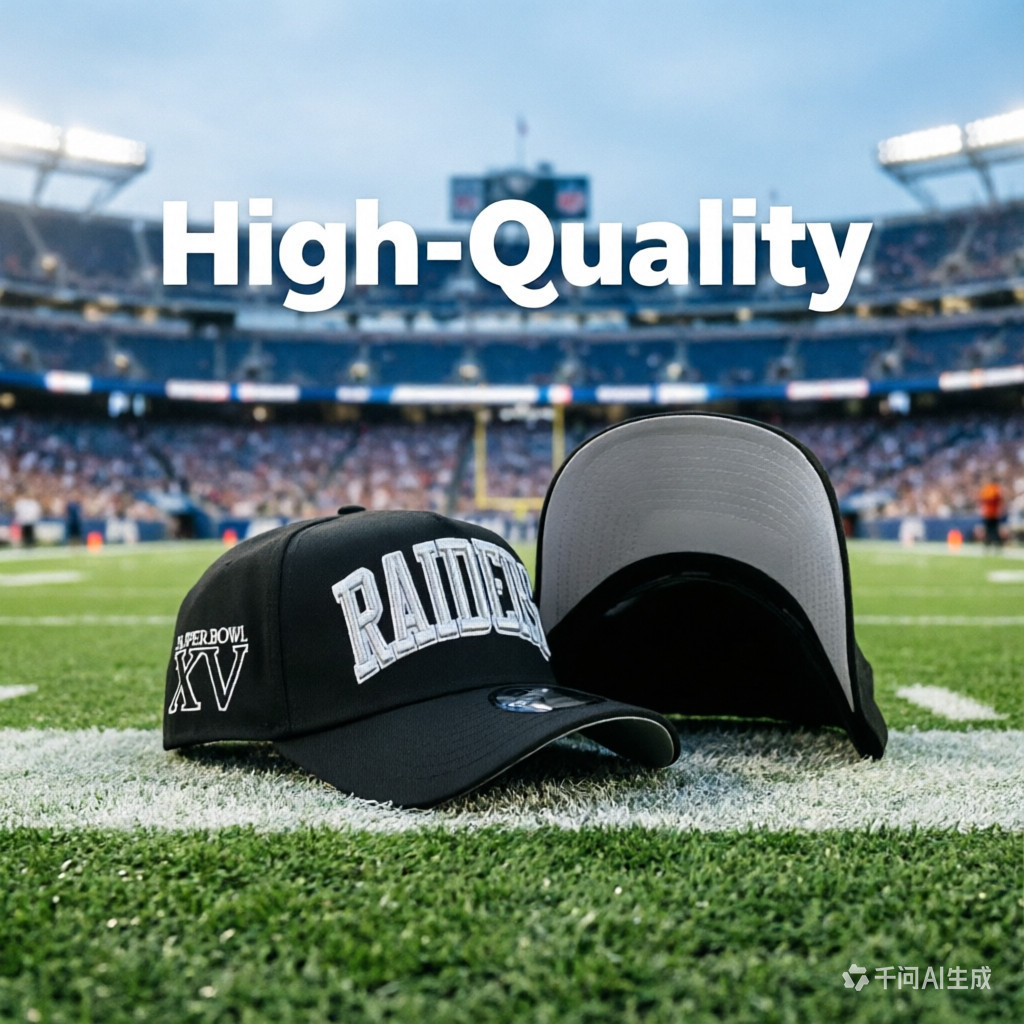 AA-New Era Las Vegas Raiders Super Bowl XV với Side Patch thêu nhiều màu ngoài trời Black Prime Edit