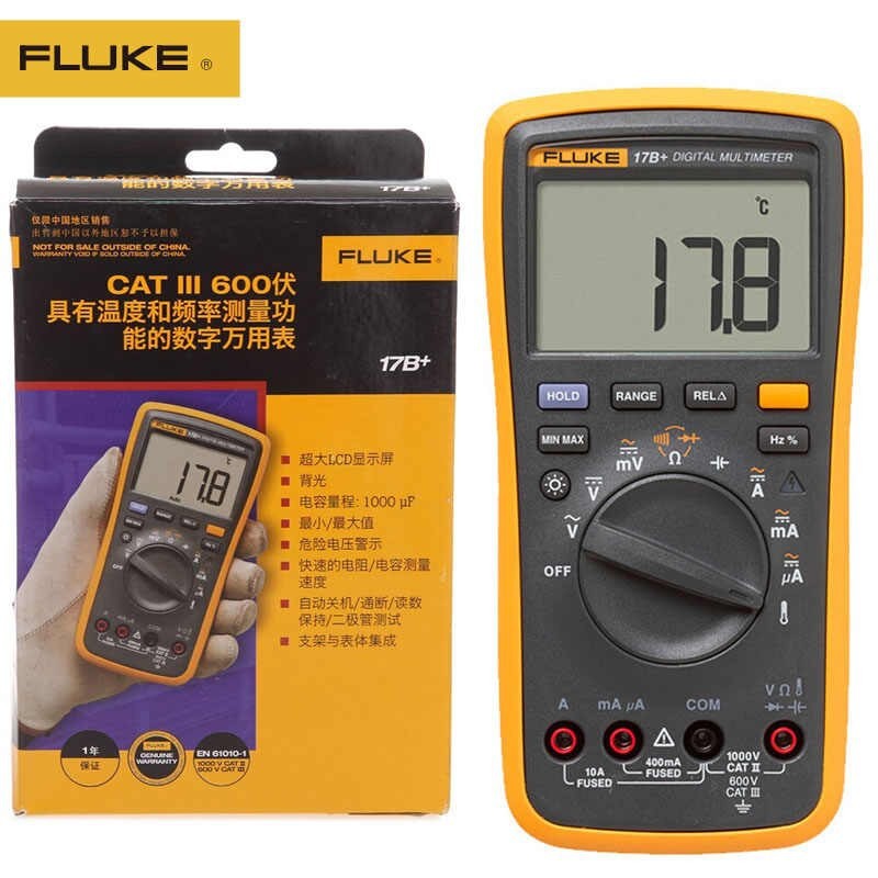 Đồng hồ vạn năng Fluke 17B+/ 17B Max 02 chuẩn sịn, dây đo sịn hãng