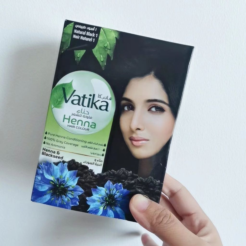 * * 1 Hộp Dubai Original Vatika Indian Original Plant Hair Dye Powder 1 Hộp 6 Túi Thuốc Nhuộm Tóc Nh