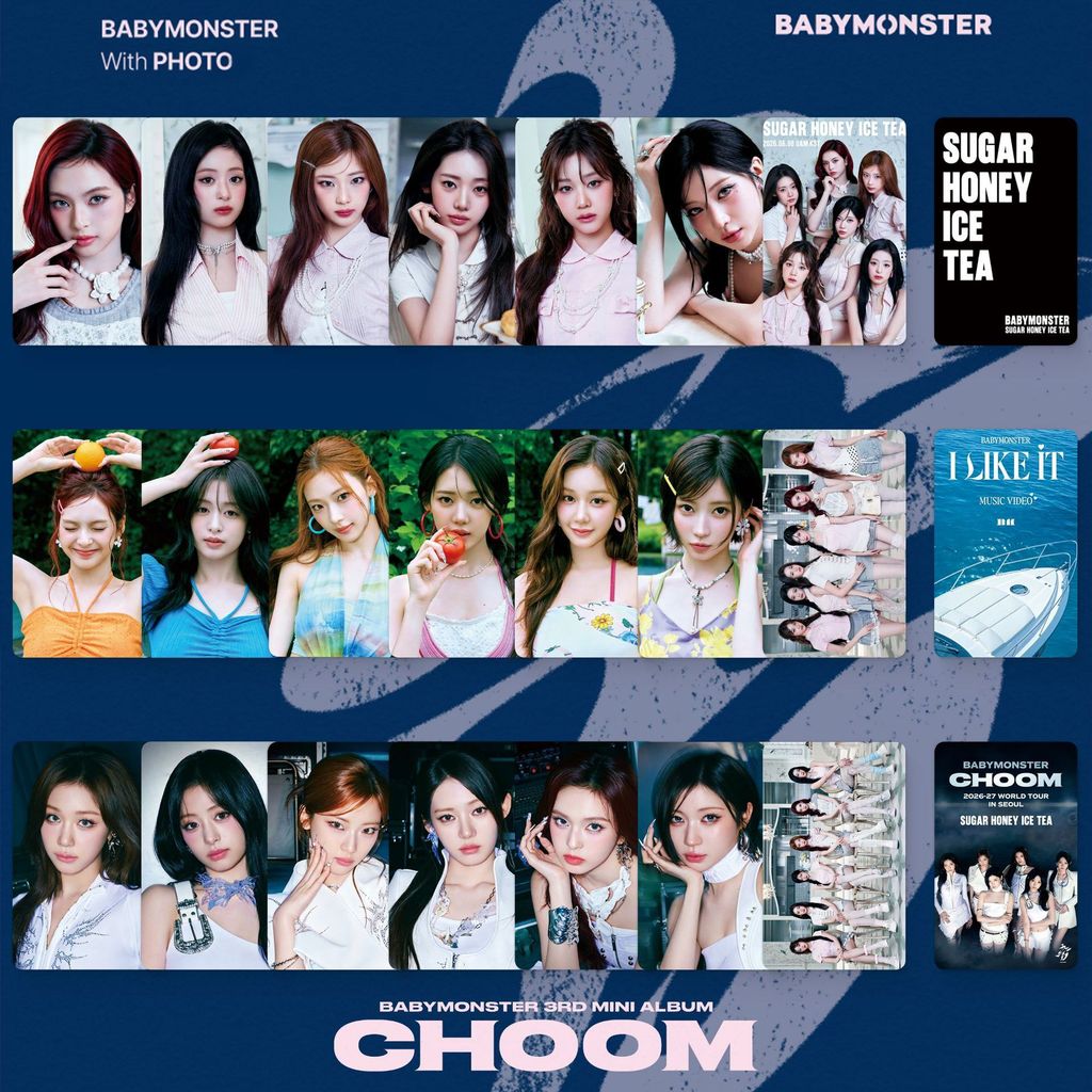 BABYMONSTER Thẻ Ảnh kpop Baby Monster Album Mới CHOOM Hàng Hóa Thẻ Ảnh Bộ Sưu Tập Thẻ 7.10.al.xing