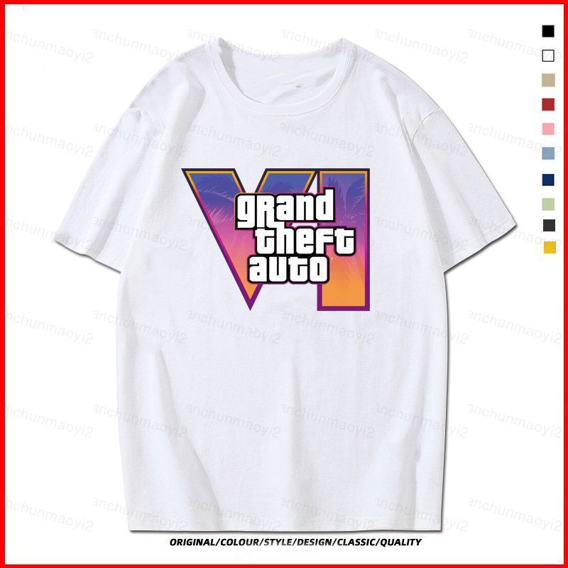 DC2 GTA6 Grand Theft Auto 6 Vice City Áo thun mềm mại thoải mái áo thun ngắn tay